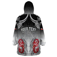 Personalised New Zealand Waitangi Day Wearable Blanket Hoodie Aotearoa Te Ra O Waitangi Manaia Maori Pattern LT05 - Polynesian Pride
