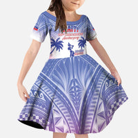 Personalised Haiti Independence Day Family Matching Off The Shoulder Long Sleeve Dress and Hawaiian Shirt Neg Maron Polynesian Style LT05 - Polynesian Pride