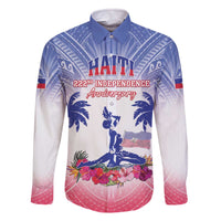 Personalised Haiti Independence Day Family Matching Off The Shoulder Long Sleeve Dress and Hawaiian Shirt Neg Maron Polynesian Style LT05 - Polynesian Pride