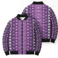 Purple Samoa Malu Tattoo Inspired Bomber Puffer Jacket - Polynesian Pride