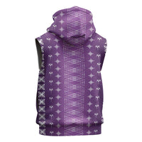Purple Samoa Malu Tattoo Inspired Sleeveless Zip Hoodie - Polynesian Pride