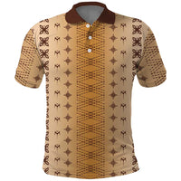 Beige Samoa Malu Tattoo Inspired Polo Shirt - Polynesian Pride