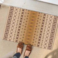 Beige Samoa Malu Tattoo Inspired Rubber Doormat - Polynesian Pride