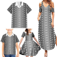 Black Samoa Malu Tattoo Inspired Family Matching Summer Maxi Dress and Hawaiian Shirt - Polynesian Pride