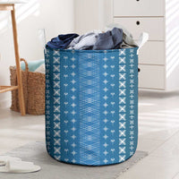 Blue Samoa Malu Tattoo Inspired Laundry Basket - Polynesian Pride