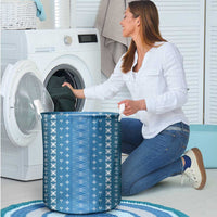 Blue Samoa Malu Tattoo Inspired Laundry Basket - Polynesian Pride