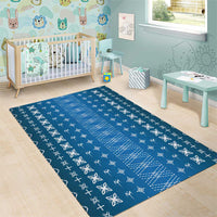 Blue Samoa Malu Tattoo Inspired Area Rug - Polynesian Pride