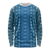 Blue Samoa Malu Tattoo Inspired Long Sleeve Shirt - Polynesian Pride