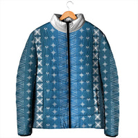 Blue Samoa Malu Tattoo Inspired Padded Jacket - Polynesian Pride