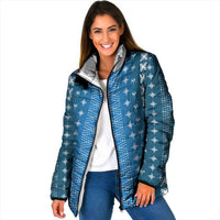 Blue Samoa Malu Tattoo Inspired Padded Jacket - Polynesian Pride