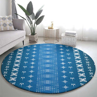 Blue Samoa Malu Tattoo Inspired Round Carpet - Polynesian Pride