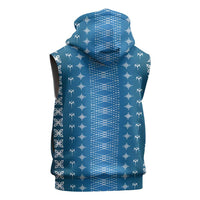 Blue Samoa Malu Tattoo Inspired Sleeveless Hoodie - Polynesian Pride