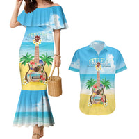 Hawaiian Ukulele Couples Matching Mermaid Dress and Hawaiian Shirt Sound Of Happiness