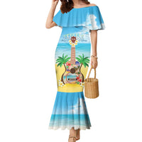 Hawaiian Ukulele Family Matching Mermaid Dress and Hawaiian Shirt Sound Of Happiness