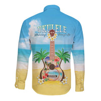 Hawaiian Ukulele Long Sleeve Button Shirt Sound Of Happiness