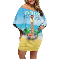 Hawaiian Ukulele Off Shoulder Short Dress Sound Of Happiness