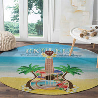 Hawaiian Ukulele Round Carpet Sound Of Happiness
