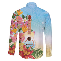 National Ukulele Day Family Matching Off Shoulder Maxi Dress and Hawaiian Shirt Tropical Vibe