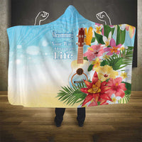 National Ukulele Day Hooded Blanket Tropical Vibe