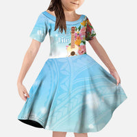 National Ukulele Day Kid Short Sleeve Dress Tropical Vibe LT05 KID Colorful - Polynesian Pride