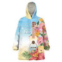 National Ukulele Day Wearable Blanket Hoodie Tropical Vibe