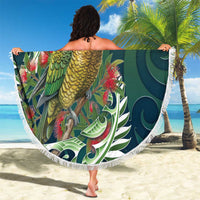 New Zealand Kea Bird Beach Blanket With Maori Koru Fern - Polynesian Pride