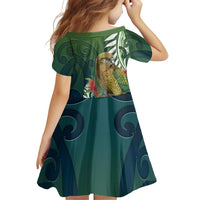 New Zealand Kea Bird Family Matching Mermaid Dress and Hawaiian Shirt With Maori Koru Fern LT05 - Polynesian Pride