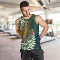 New Zealand Kea Bird Men Tank Top With Maori Koru Fern - Polynesian Pride