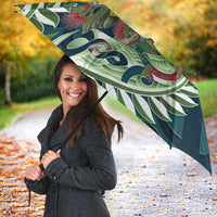 New Zealand Kea Bird Umbrella With Maori Koru Fern - Polynesian Pride