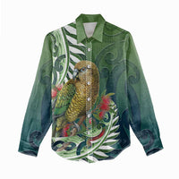 New Zealand Kea Bird Women Casual Shirt With Maori Koru Fern LT05 - Polynesian Pride
