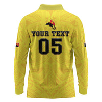 Papua New Guinea Rugby Custom Long Sleeve Polo Shirt Kumuls Heritage
