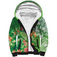 Aloha Hawaii St Patrick's Day Sherpa Hoodie Polynesian Style