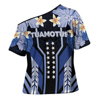 French Polynesia Tuamotu Archipelago Cross Shoulder Shirt Polynesian Pattern Unique Style