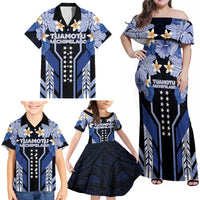 French Polynesia Tuamotu Archipelago Family Matching Off Shoulder Maxi Dress and Hawaiian Shirt Polynesian Pattern Unique Style LT05 - Polynesian Pride