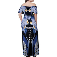 French Polynesia Tuamotu Archipelago Family Matching Off Shoulder Maxi Dress and Hawaiian Shirt Polynesian Pattern Unique Style LT05 - Polynesian Pride