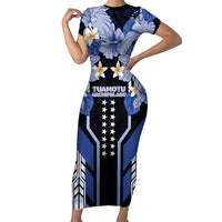 French Polynesia Tuamotu Archipelago Family Matching Short Sleeve Bodycon Dress and Hawaiian Shirt Polynesian Pattern Unique Style