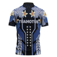 French Polynesia Tuamotu Archipelago Zipper Polo Shirt Polynesian Pattern Unique Style