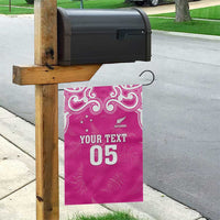 New Zealand Fern Women Rugby Custom Garden Flag Pink Maori Pattern
