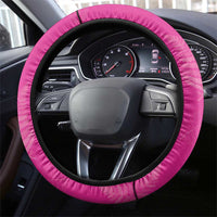 New Zealand Fern Women Rugby Steering Wheel Cover Pink Maori Pattern
