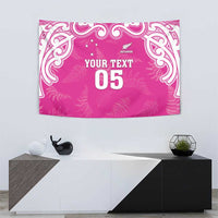 New Zealand Fern Women Rugby Custom Tapestry Pink Maori Pattern