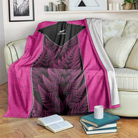 New Zealand Fern Rugby Blanket Pink Maori Pattern