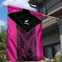 New Zealand Fern Rugby Garden Flag Pink Maori Pattern