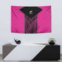 New Zealand Fern Rugby Tapestry Pink Maori Pattern