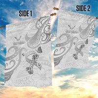 Brain Cancer Awareness Garden Flag Ribbon Polynesian Pattern