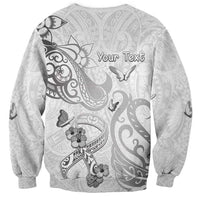 Personalised Brain Cancer Awareness Sweatshirt Ribbon Polynesian Pattern
