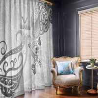 Brain Cancer Awareness Window Curtain Ribbon Polynesian Pattern