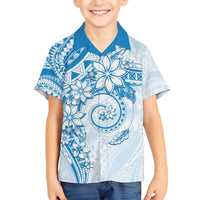 Polynesian Pattern With Plumeria Flowers Hawaiian Shirt Blue LT05 - Polynesian Pride