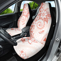 Polynesian Pattern With Plumeria Flowers Car Seat Cover Orange Peach