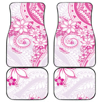 Polynesian Pattern With Plumeria Flowers Car Mats Pink