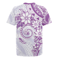 Polynesian Pattern With Plumeria Flowers Rugby Jersey Purple